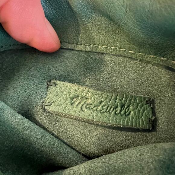 Madewell Piazza Bucket Jade Green Genuine Leather Drawstring Crossbody Bag - Picture 4 of 12